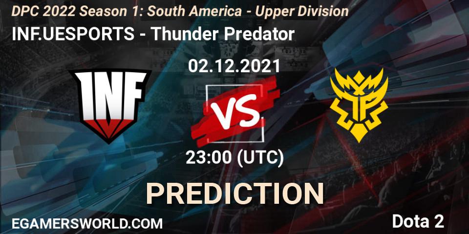 INF.UESPORTS - Thunder Predator: прогноз. 02.12.21, Dota 2, DPC 2022 Season 1: South America - Upper Division