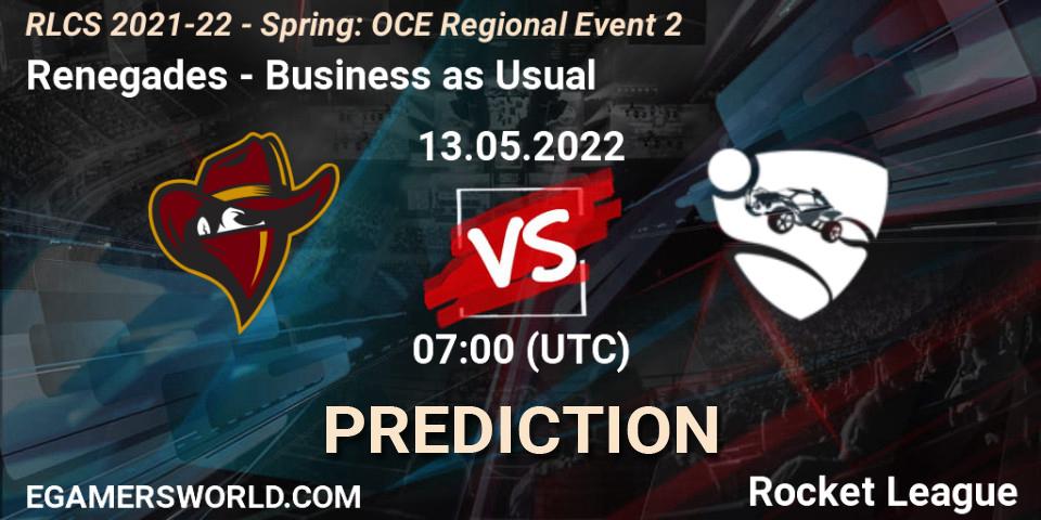 Renegades - Business as Usual: прогноз. 13.05.22, Rocket League, RLCS 2021-22 - Spring: OCE Regional Event 2