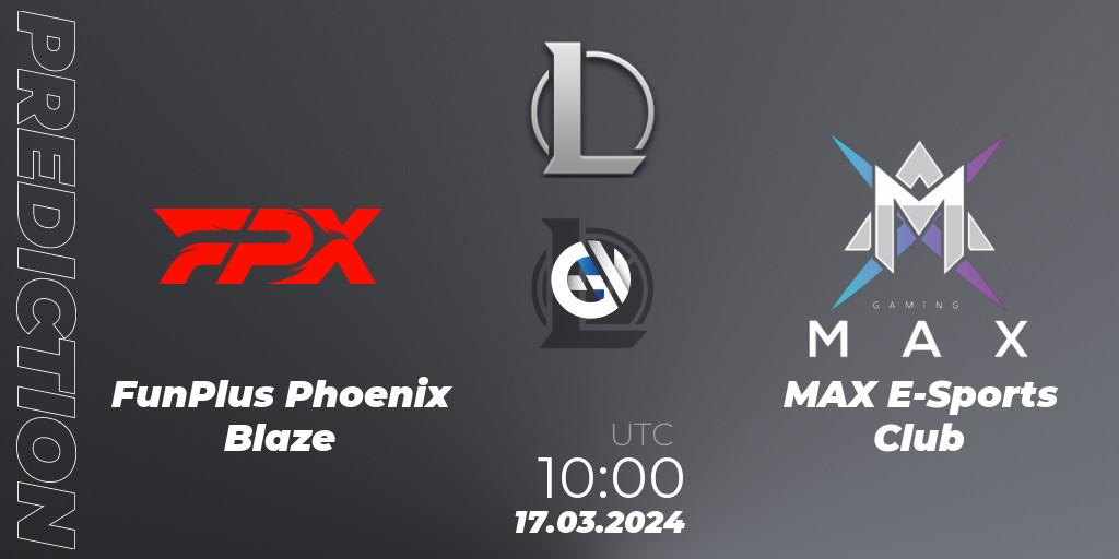 FunPlus Phoenix Blaze - MAX E-Sports Club: прогноз. 17.03.24, LoL, LDL 2024 - Stage 1