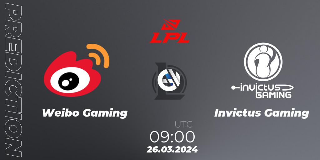 Weibo Gaming - Invictus Gaming: прогноз. 26.03.24, LoL, LPL Spring 2024 - Group Stage