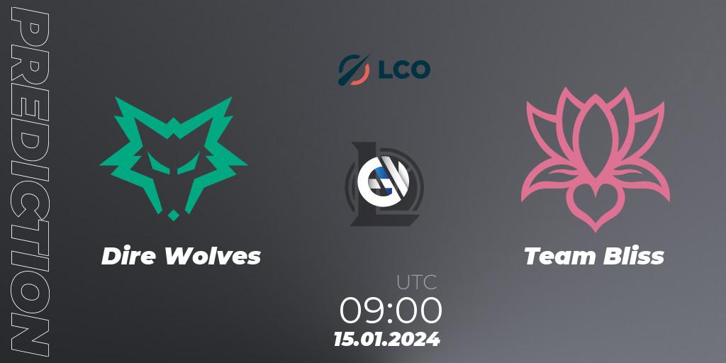 Dire Wolves - Team Bliss: прогноз. 15.01.24, LoL, LCO Split 1 2024 - Group Stage