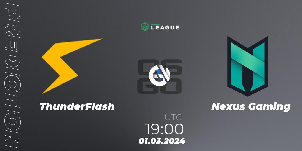 ThunderFlash - Nexus Gaming: прогноз. 01.03.24, CS2 (CS:GO), ESEA Season 48: Advanced Division - Europe