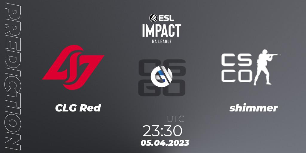 CLG Red - shimmer: прогноз. 05.04.23, CS2 (CS:GO), ESL Impact League Season 3: North American Division