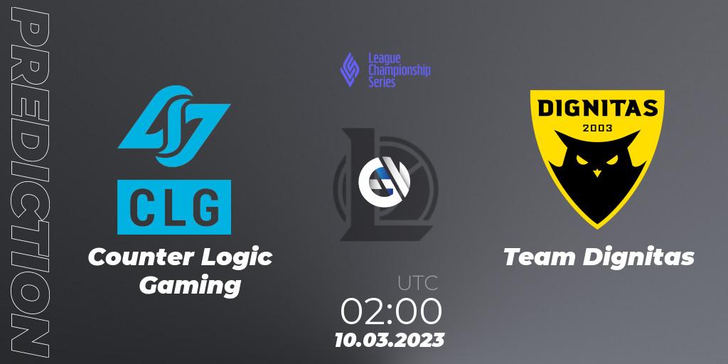Counter Logic Gaming - Team Dignitas: прогноз. 10.03.23, LoL, LCS Spring 2023 - Group Stage