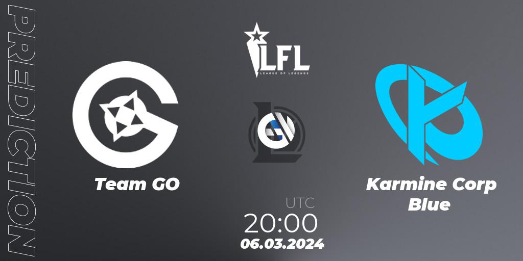 Team GO - Karmine Corp Blue: прогноз. 06.03.24, LoL, LFL Spring 2024