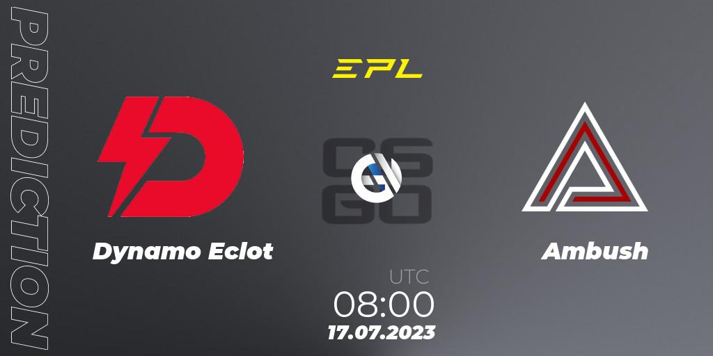 Dynamo Eclot - Ambush: прогноз. 17.07.23, CS2 (CS:GO), European Pro League Season 9