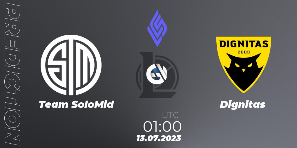 Team SoloMid - Dignitas: прогноз. 13.07.23, LoL, LCS Summer 2023 - Group Stage
