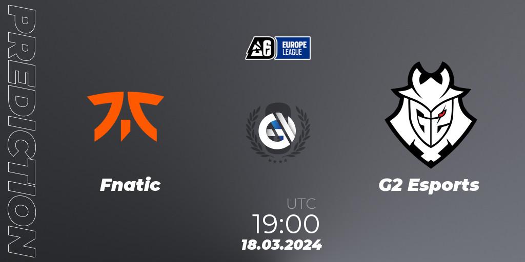 Fnatic - G2 Esports: прогноз. 18.03.24, Rainbow Six, Europe League 2024 - Stage 1