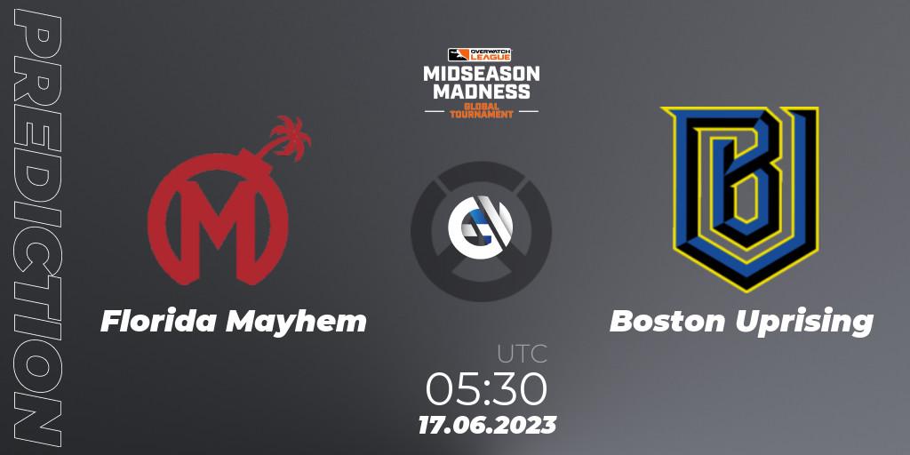 Florida Mayhem - Boston Uprising: прогноз. 17.06.23, Overwatch, Overwatch League 2023 - Midseason Madness