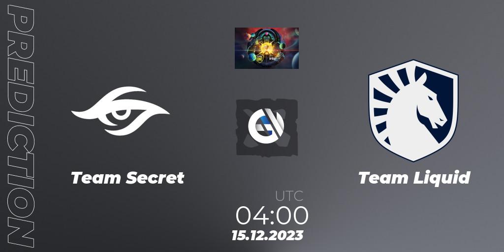 Team Secret - Team Liquid: прогноз. 15.12.23, Dota 2, ESL One - Kuala Lumpur 2023