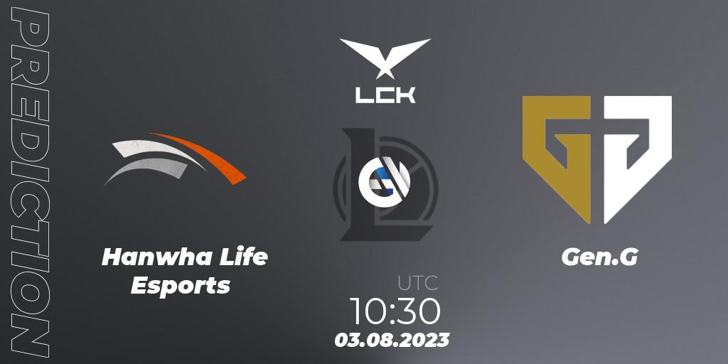 Hanwha Life Esports - Gen.G: прогноз. 03.08.23, LoL, LCK Summer 2023 Regular Season