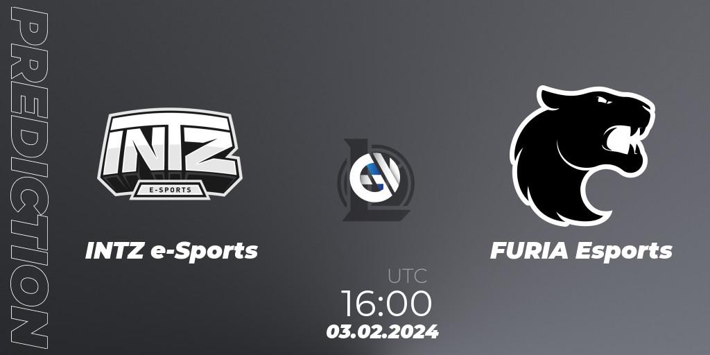 INTZ e-Sports - FURIA Esports: прогноз. 03.02.24, LoL, CBLOL Split 1 2024 - Group Stage