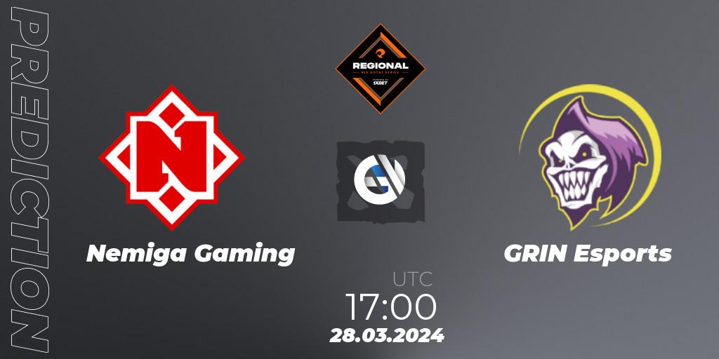 Nemiga Gaming - GRIN Esports: прогноз. 28.03.24, Dota 2, RES Regional Series: EU #1