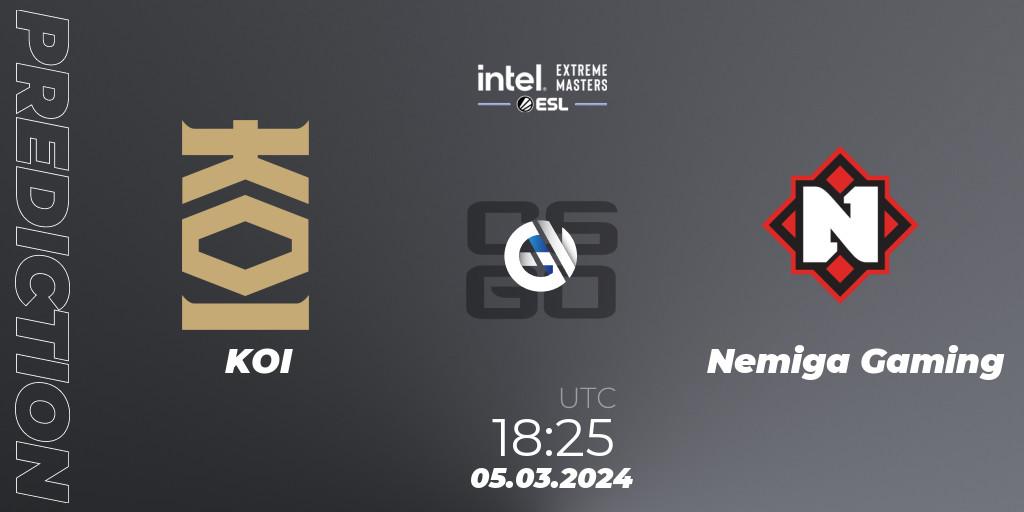 KOI - Nemiga Gaming: прогноз. 05.03.24, CS2 (CS:GO), Intel Extreme Masters Dallas 2024: European Open Qualifier #2