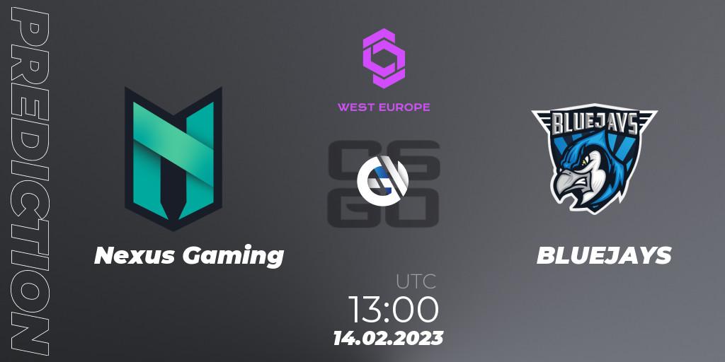 Nexus Gaming - BLUEJAYS: прогноз. 14.02.23, CS2 (CS:GO), CCT West Europe Series #1