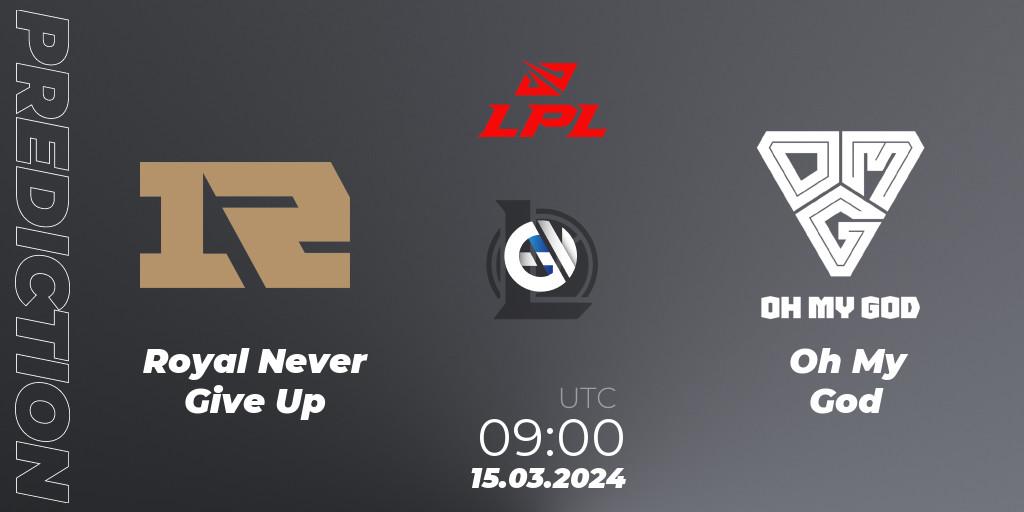 Royal Never Give Up - Oh My God: прогноз. 15.03.24, LoL, LPL Spring 2024 - Group Stage