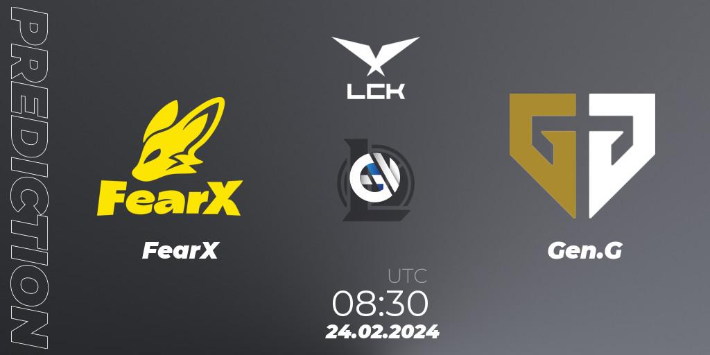 FearX - Gen.G: прогноз. 24.02.24, LoL, LCK Spring 2024 - Group Stage
