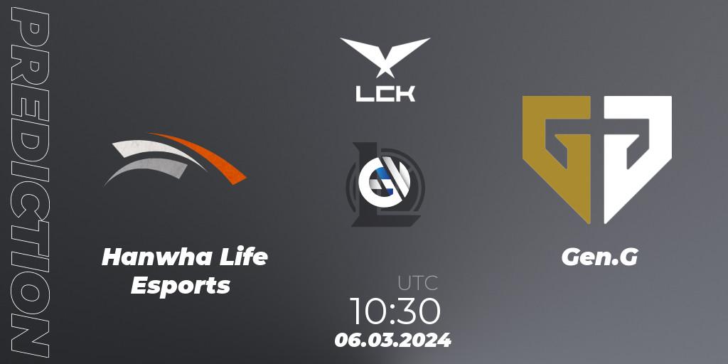 Hanwha Life Esports - Gen.G: прогноз. 06.03.24, LoL, LCK Spring 2024 - Group Stage