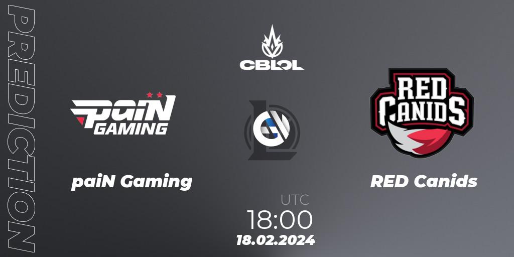 paiN Gaming - RED Canids: прогноз. 18.02.24, LoL, CBLOL Split 1 2024 - Group Stage