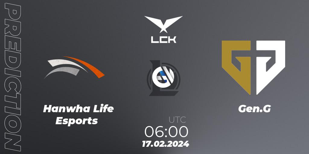 Hanwha Life Esports - Gen.G: прогноз. 17.02.24, LoL, LCK Spring 2024 - Group Stage