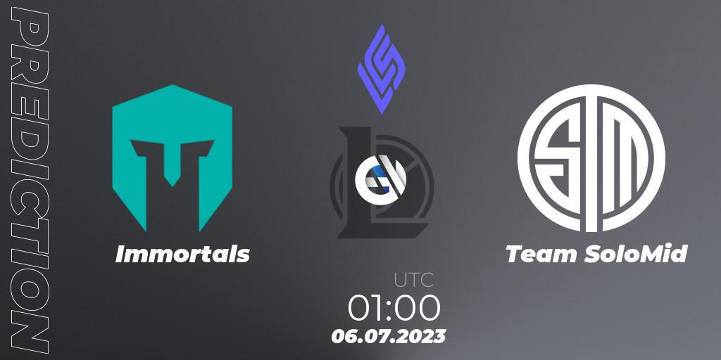 Immortals - Team SoloMid: прогноз. 06.07.23, LoL, LCS Summer 2023 - Group Stage