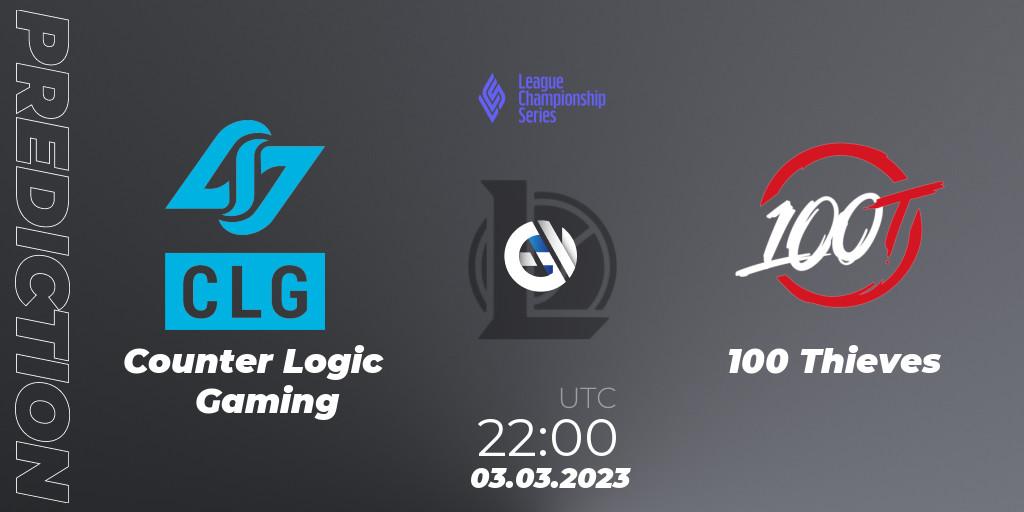 Counter Logic Gaming - 100 Thieves: прогноз. 03.03.23, LoL, LCS Spring 2023 - Group Stage