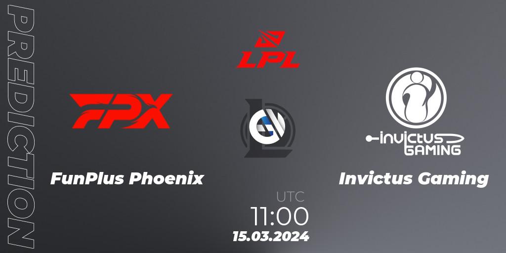 FunPlus Phoenix - Invictus Gaming: прогноз. 15.03.24, LoL, LPL Spring 2024 - Group Stage