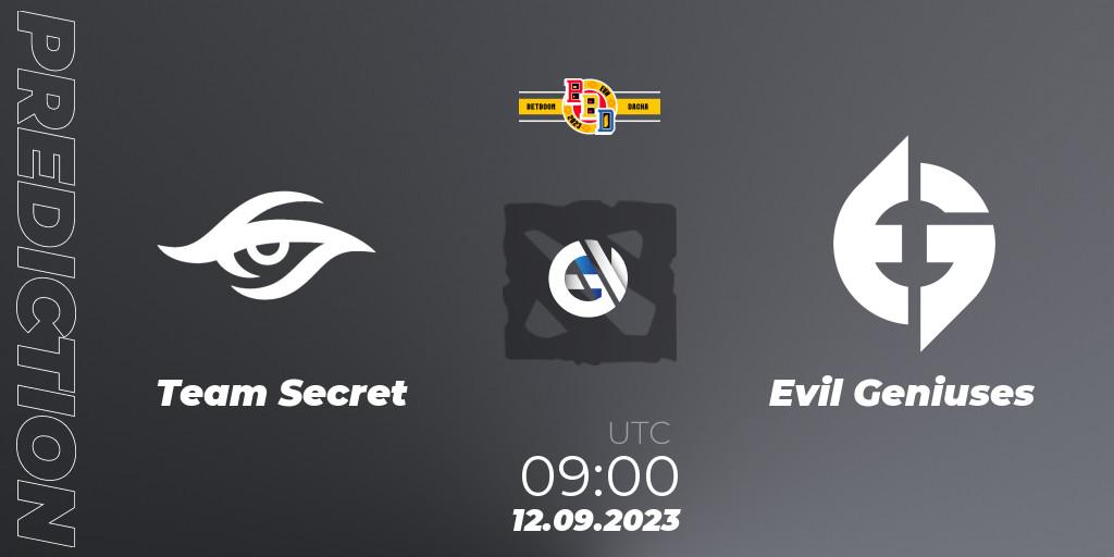 Team Secret - Evil Geniuses: прогноз. 12.09.23, Dota 2, BetBoom Dacha