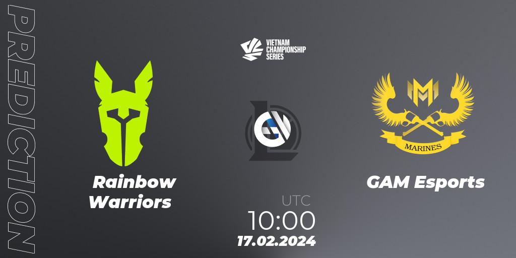 Rainbow Warriors - GAM Esports: прогноз. 17.02.24, LoL, VCS Dawn 2024 - Group Stage