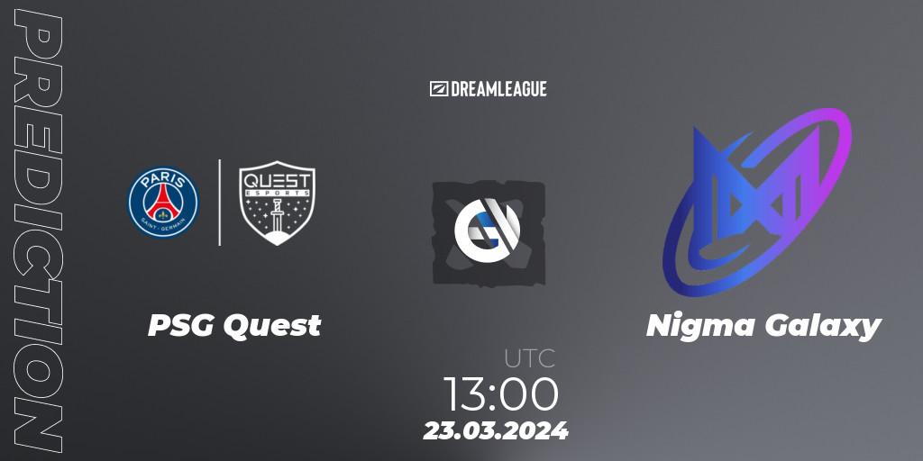 PSG Quest - Nigma Galaxy: прогноз. 23.03.24, Dota 2, DreamLeague Season 23: MENA Closed Qualifier