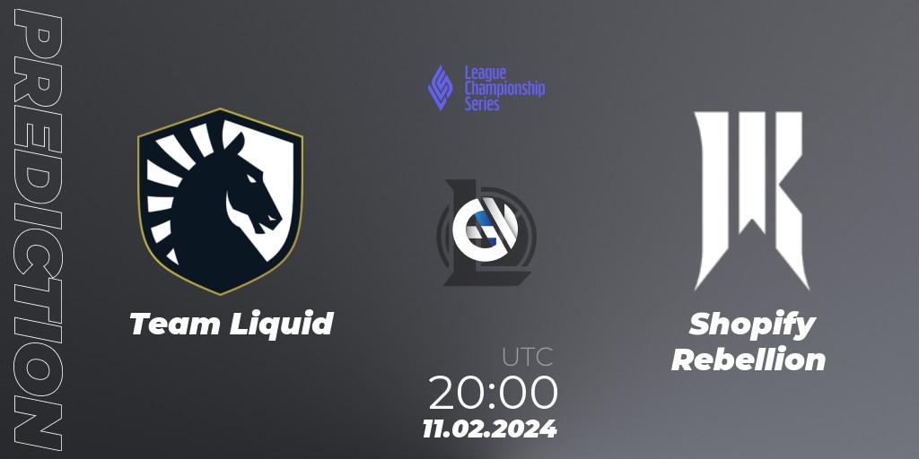 Team Liquid - Shopify Rebellion: прогноз. 11.02.24, LoL, LCS Spring 2024 - Group Stage