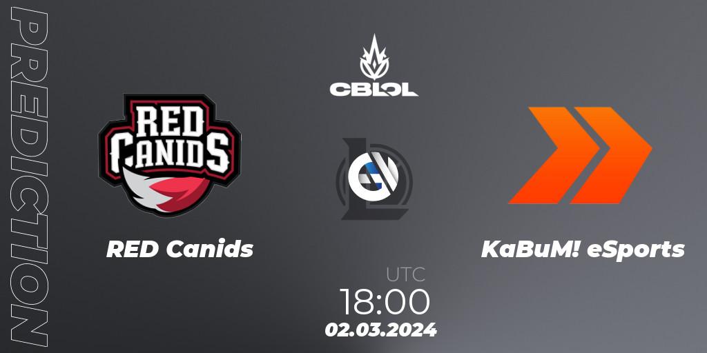 RED Canids - KaBuM! eSports: прогноз. 02.03.24, LoL, CBLOL Split 1 2024 - Group Stage