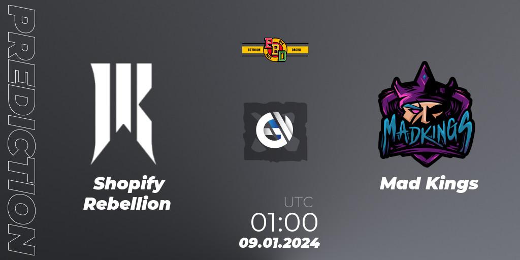 Shopify Rebellion - Mad Kings: прогноз. 09.01.24, Dota 2, BetBoom Dacha Dubai 2024: NA and SA Closed Qualifier