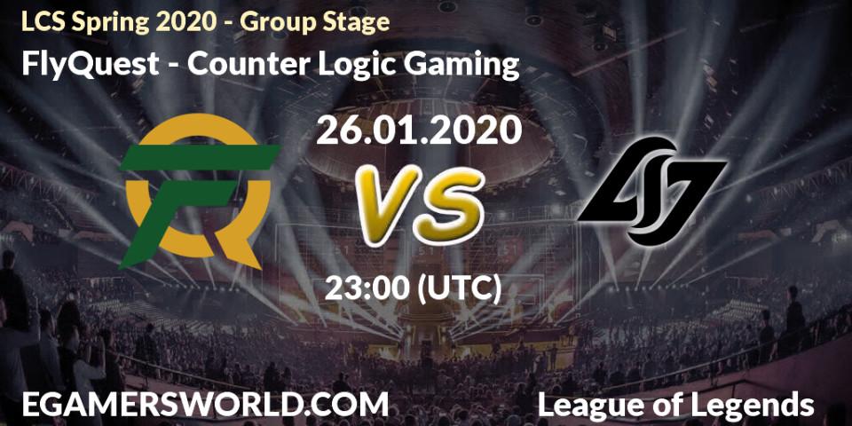 FlyQuest - Counter Logic Gaming: прогноз. 26.01.20, LoL, LCS Spring 2020 - Group Stage