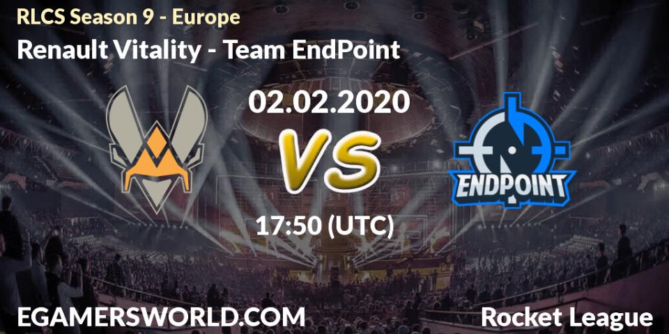 Renault Vitality - Team EndPoint: прогноз. 09.02.20, Rocket League, RLCS Season 9 - Europe