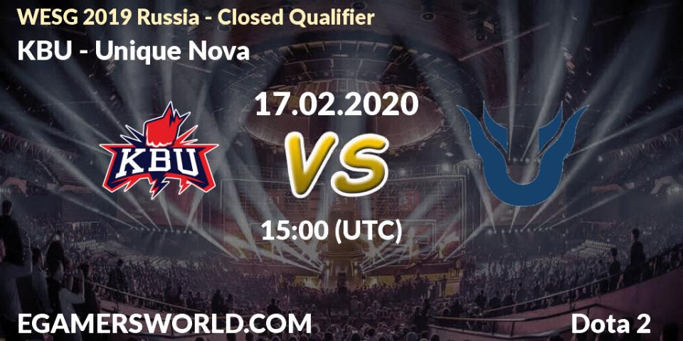 KBU - Unique Nova: прогноз. 17.02.20, Dota 2, WESG 2019 Russia - Closed Qualifier