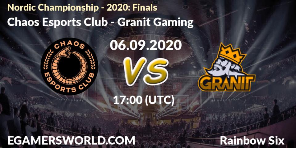 Chaos Esports Club - Granit Gaming: прогноз. 06.09.20, Rainbow Six, Nordic Championship - 2020: Finals