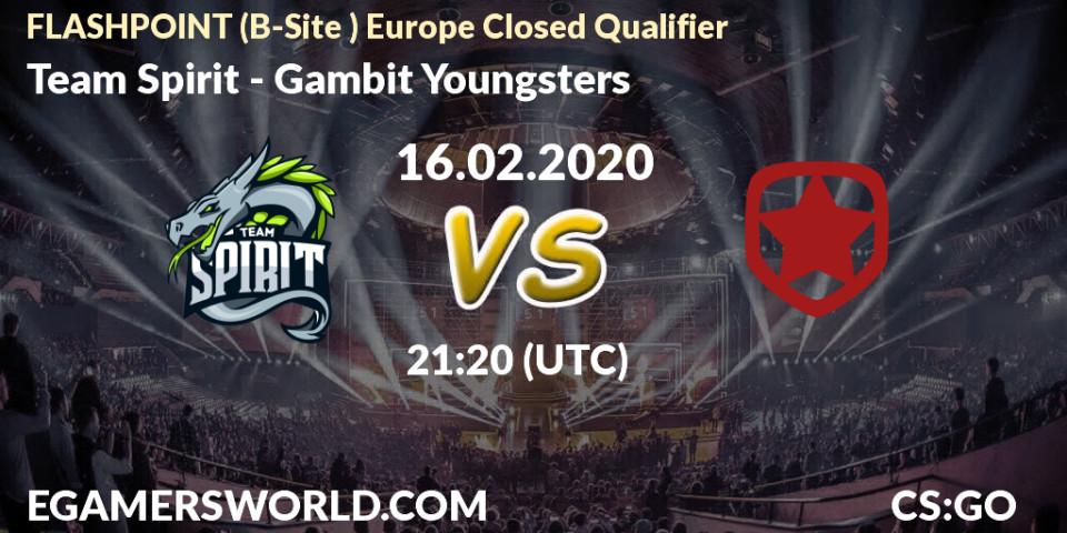 Team Spirit - Gambit Youngsters: прогноз. 16.02.20, CS2 (CS:GO), FLASHPOINT Europe Closed Qualifier