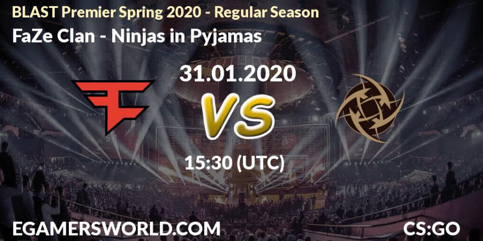 FaZe Clan - Ninjas in Pyjamas: прогноз. 31.01.20, CS2 (CS:GO), BLAST Premier Spring Series 2020: Regular Season