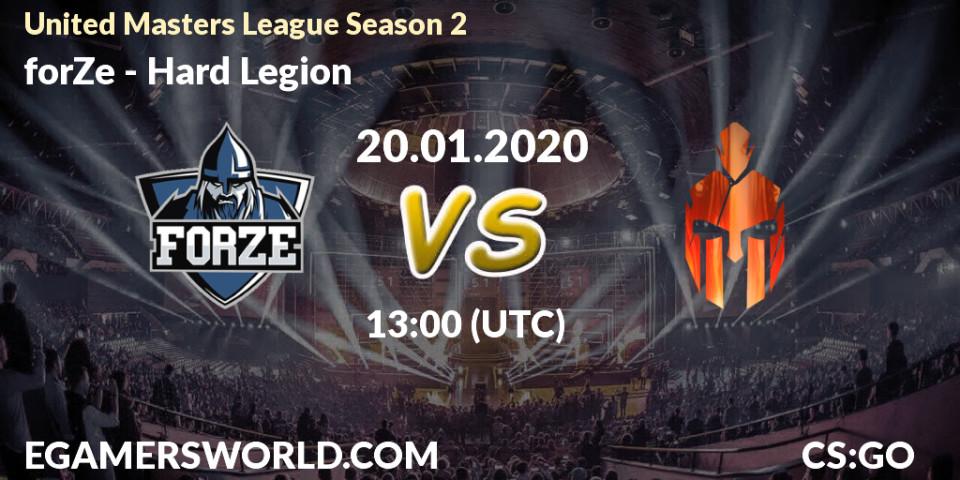 forZe - Hard Legion: прогноз. 20.01.20, CS2 (CS:GO), United Masters League Season 2