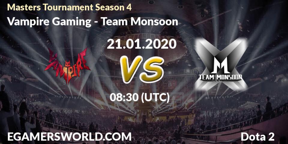 Vampire Gaming - Team Monsoon: прогноз. 25.01.20, Dota 2, Masters Tournament Season 4