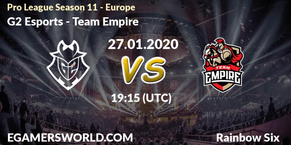 G2 Esports - Team Empire: прогноз. 27.01.20, Rainbow Six, Pro League Season 11 - Europe