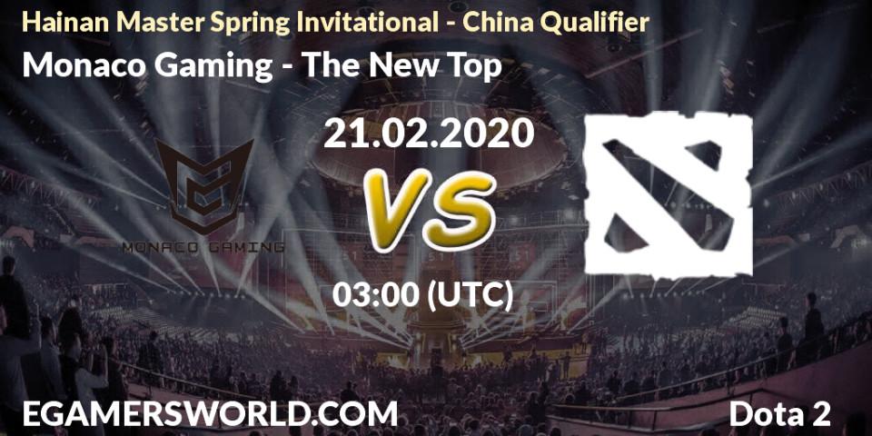 Monaco Gaming - The New Top: прогноз. 21.02.20, Dota 2, Hainan Master Spring Invitational - China Qualifier
