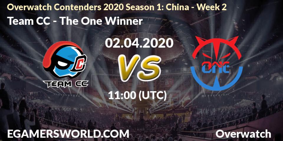 Team CC - The One Winner: прогноз. 02.04.20, Overwatch, Overwatch Contenders 2020 Season 1: China - Week 2