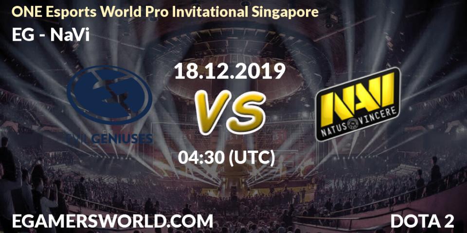 EG - NaVi: прогноз. 18.12.19, Dota 2, ONE Esports World Pro Invitational Singapore