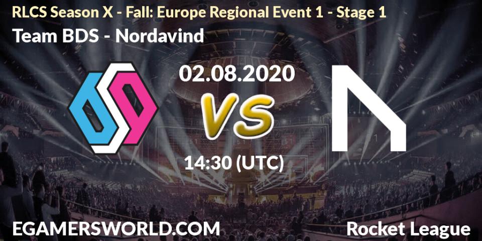 Team BDS - Nordavind: прогноз. 02.08.20, Rocket League, RLCS Season X - Fall: Europe Regional Event 1 - Stage 1