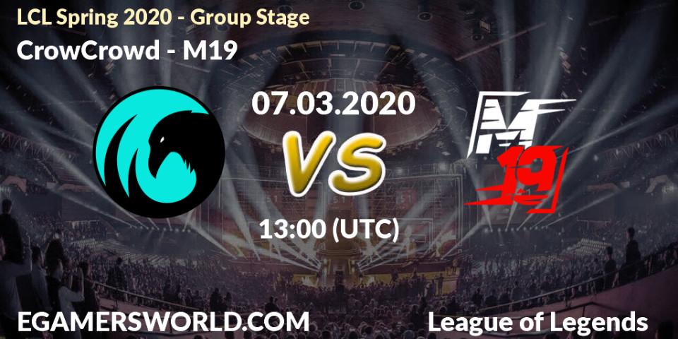 CrowCrowd - M19: прогноз. 07.03.20, LoL, LCL Spring 2020 - Group Stage