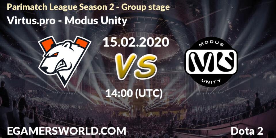 Virtus.pro - Modus Unity: прогноз. 15.02.20, Dota 2, Parimatch League Season 2 - Group stage