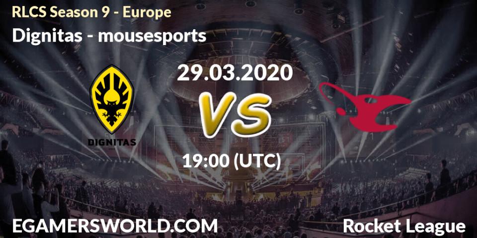 Dignitas - mousesports: прогноз. 29.03.20, Rocket League, RLCS Season 9 - Europe