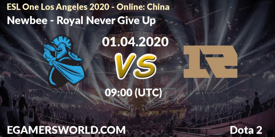 Newbee - Royal Never Give Up: прогноз. 01.04.20, Dota 2, ESL One Los Angeles 2020 - Online: China